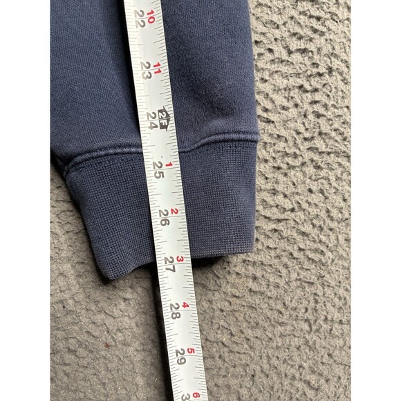 Vtg Nike Hoodie Mens L Navy Blue Y2K Swoosh Embroidered Sweatshirt Silver Tag - Picture 6 of 14